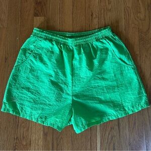 Vintage Speedo Neon Green Nylon Swim / Athletic Shorts – Men’s Medium